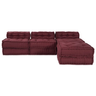 vidaXL Μοδάτα Πουφ 4 τεμ Μπορντό Ύφασμα 70x70x36cm