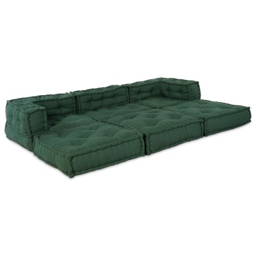 vidaXL Μοδάτα Πουφ 3 τεμάχια Πράσινο Ύφασμα 70x70x54cm