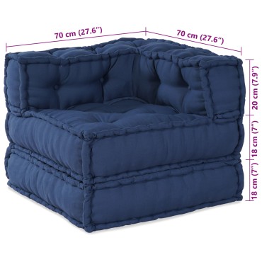 vidaXL Μοντέρνα Πουφ 2 τμχ Ναυτικό μπλε Ύφασμα 70x70x54cm