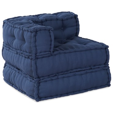 vidaXL Modular Pouffes 3 τμχ από ύφασμα Indigo 70x70x54cm