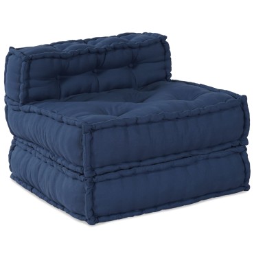 vidaXL Modular Pouffes 3 τμχ από ύφασμα Indigo 70x70x54cm