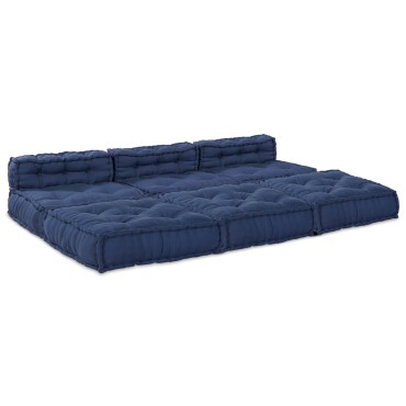 vidaXL Μοντέρνα Πουφ 4 τμχ από ύφασμα indigo 70x70x36cm