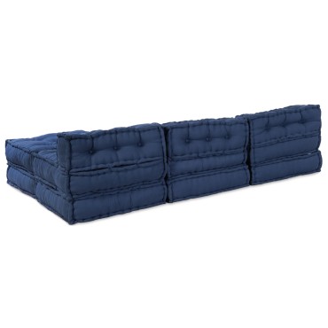 vidaXL Μοντέρνα Πουφ 4 τμχ από ύφασμα indigo 70x70x36cm