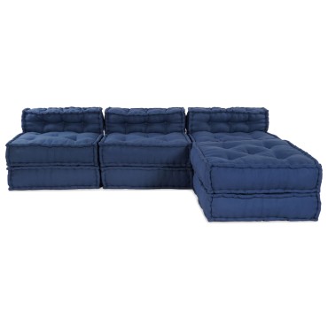 vidaXL Μοντέρνα Πουφ 4 τμχ από ύφασμα indigo 70x70x36cm