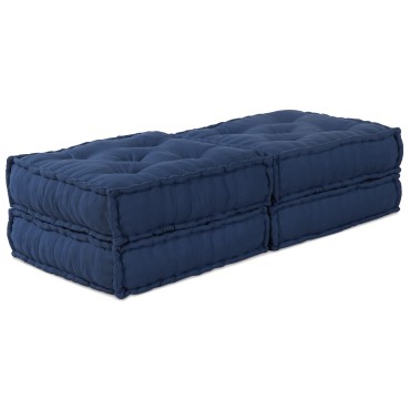 vidaXL Μοντέρνες Πουφ 2 τμχ από indigo υλικό 70x70x36cm