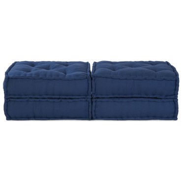 vidaXL Μοντέρνες Πουφ 2 τμχ από indigo υλικό 70x70x36cm