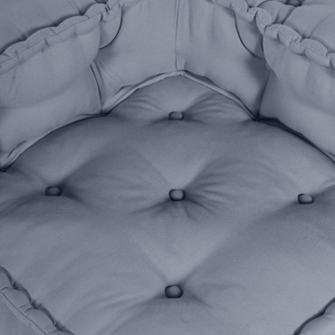 vidaXL Καναπές Modular 4 Θέσεων με Πουφ Κωδικό Ψαθί Γκρι 70x70x36cm