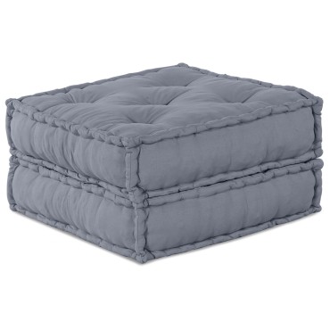 vidaXL Πολυθρόνα Pouffe 2 Θέσεων Modular Μετατρέψιμη Γκρι Υφάσματος 70x70x36cm