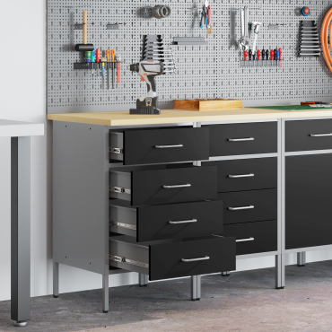 vidaXL Ντουλάπα Εργασίας 2 τμχ. Μαύρο και Γκρι 100 x 55 x 85 εκ.
