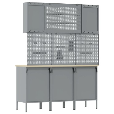 vidaXL Σετ Εργασίας 7 Τεμαχίων Μαύρο Χάλυβα