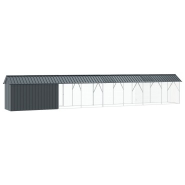 VidaXL Κλουβί για Πουλιά με Επέκταση Ανθρακί 112x838x141 εκ Ατσάλι