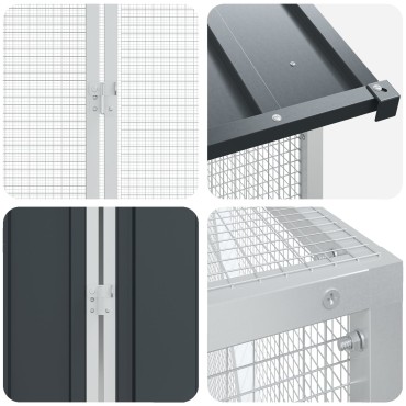 vidaXL Κλουβάκι πουλιών με επέκταση Ανθρακί 112x421x141 εκ Ατσάλι
