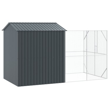 Kλουβί πουλιών vidaXL με επέκταση Ανθρακί 210x421x247 εκ Ατσάλι