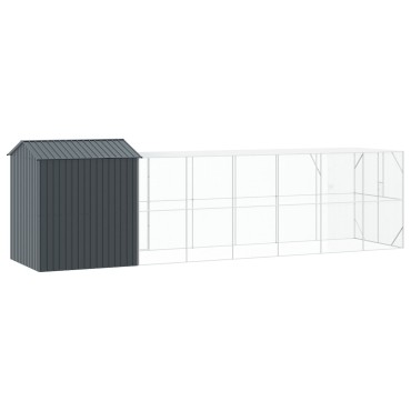 Aviary για Πουλιά vidaXL με Προέκταση Ανθρακί 210x817x247 εκ Ατσάλι