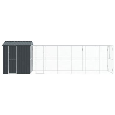 Aviary για Πουλιά vidaXL με Προέκταση Ανθρακί 210x817x247 εκ Ατσάλι