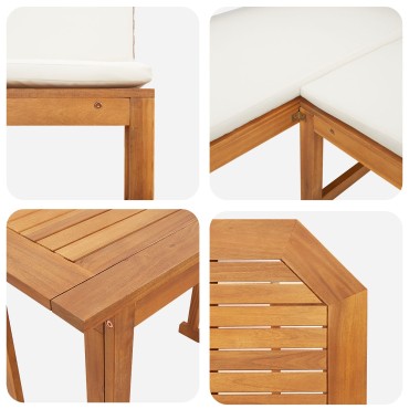 vidaXL 4 τεμ. Garden Dining Set Solid Wood Acacia