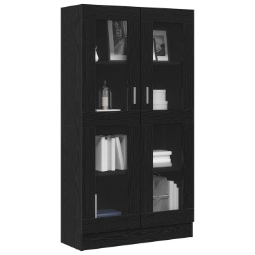 vitaXL Βιβλιοθήκη Μαύρη Δρυς 82,5x30,5x150cm Επεξεργασμένο ξύλο 1 τεμ.