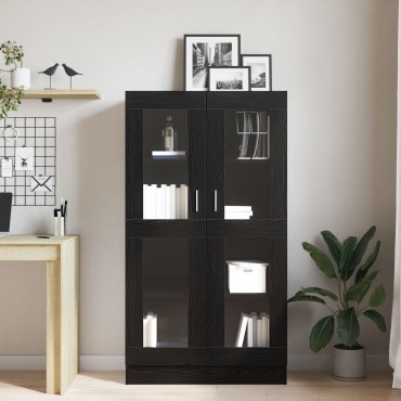 vitaXL Βιβλιοθήκη Μαύρη Δρυς 82,5x30,5x150cm Επεξεργασμένο ξύλο 1 τεμ.