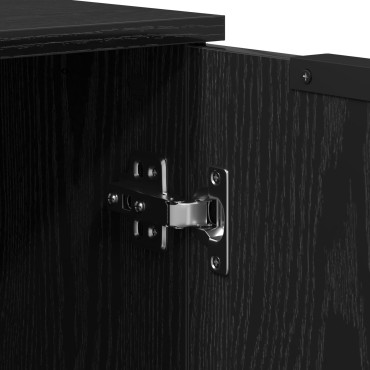 vidaXL 3 τεμ. Μπουφές Μαύρο Οξιά Επεξεργασμένου Ξύλου 180x30x70cm