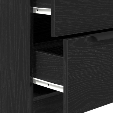 vidaXL 3 τεμ. Μπουφές Μαύρο Οξιά Επεξεργασμένου Ξύλου 180x30x70cm