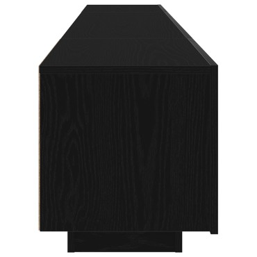vidaXL Τηλεοπτική ντουλάπα με LED Φώτα Μαύρη Δρυς 200x35x40cm Επεξεργασμένο ξύλο