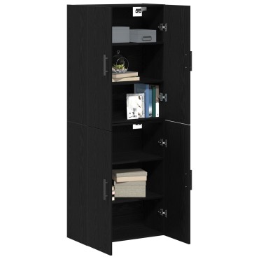 vidaXL Ντουλάπες 2 τεμ. Μαύρη Δρυς 69,5x34x180cm Επεξεργασμένο Ξύλο
