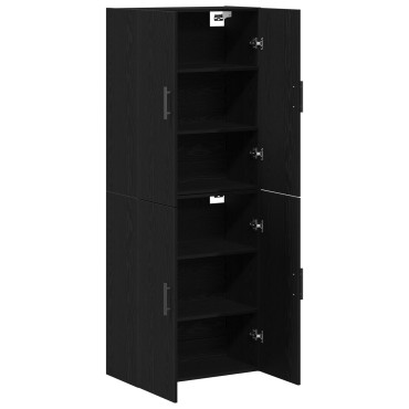 vidaXL Ντουλάπες 2 τεμ. Μαύρη Δρυς 69,5x34x180cm Επεξεργασμένο Ξύλο