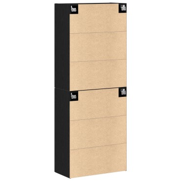 vidaXL Ντουλάπες 2 τεμ. Μαύρη Δρυς 69,5x34x180cm Επεξεργασμένο Ξύλο