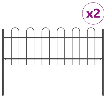 vidaXL Κήπος Φράχτης με Παλαιό Κιβώτιο Γκρί 3,4x0,6 μ Χάλυβας 170x3.5x110cm