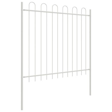 vidaXL Κήπος Φράχτης με Στεφάνι Λευκό 3,4x1,5 μ ΜSteel 170x5 cm