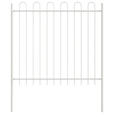 vidaXL Κήπος Φράχτης με Στεφάνι Λευκό 3,4x1,5 μ ΜSteel 170x5 cm