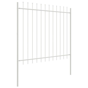 vidaXL Φράχτης Κήπου Λευκός 5,1x1,5 μ από Χάλυβα 170x3.5x200cm