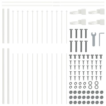 vidaXL Φράχτης Κήπου Λευκός 5,1x1,5 μ από Χάλυβα 170x3.5x200cm