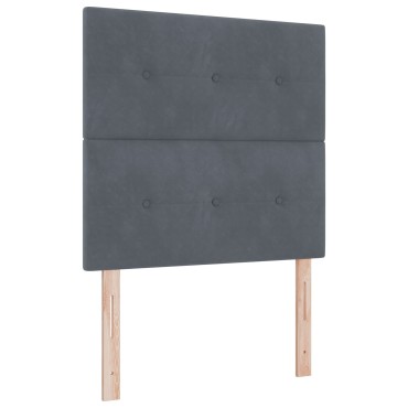 vidaXL Κεφαλάρι με κουμπιά Γκρι Βελούδο 90x128x7cm 1 τεμ.