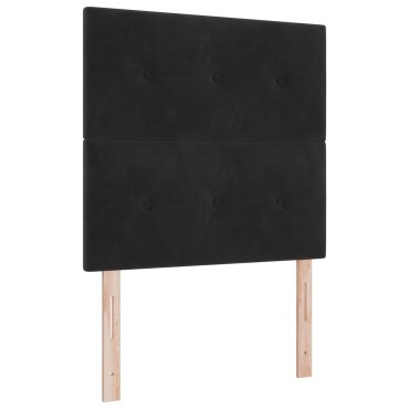 vidaXL Κεφαλάρι Καπιτονέ Μαύρο Βελούδο 100x128x7cm 1 τεμ.