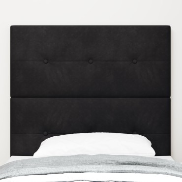 vidaXL Κεφαλάρι Καπιτονέ Μαύρο Βελούδο 100x128x7cm 1 τεμ.