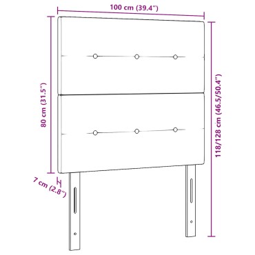 vidaXL Κεφαλάρι Καπιτονέ Μαύρο Βελούδο 100x128x7cm 1 τεμ.