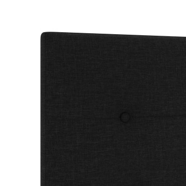 vidaXL Κεφαλάρι με Κουμπιά Μαύρο Ύφασμα 144x7x128cm 1 τεμ.