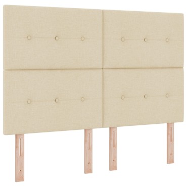 vidaXL Κεφαλάρι με κουμπιά, Κρεμ, 140 Υφάσμα 144x7x128cm 1 τεμ.