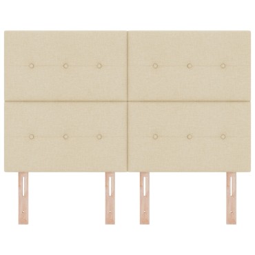 vidaXL Κεφαλάρι με κουμπιά, Κρεμ, 140 Υφάσμα 144x7x128cm 1 τεμ.