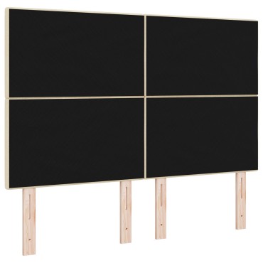 vidaXL Κεφαλάρι με κουμπιά, Κρεμ, 140 Υφάσμα 144x7x128cm 1 τεμ.