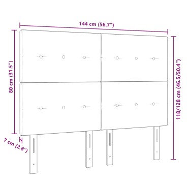 vidaXL Κεφαλάρι με κουμπιά, Κρεμ, 140 Υφάσμα 144x7x128cm 1 τεμ.