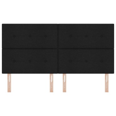 Κεφαλάρι vidaXL με κουμπιά Μαύρο Ύφασμα 180x7x128cm