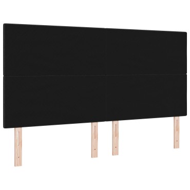 Κεφαλάρι vidaXL με κουμπιά Μαύρο Ύφασμα 180x7x128cm