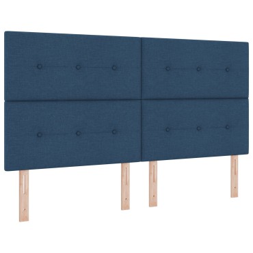 vidaXL Κεφαλάρι με κουμπιά Μπλε Ύφασμα 180x7x128cm 1 τεμ.