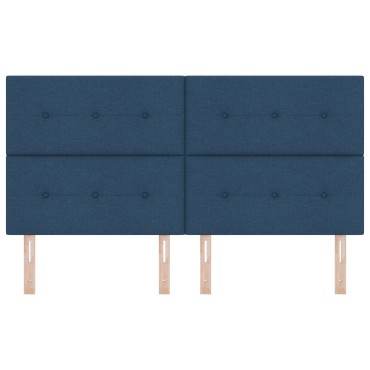 vidaXL Κεφαλάρι με κουμπιά Μπλε Ύφασμα 180x7x128cm 1 τεμ.