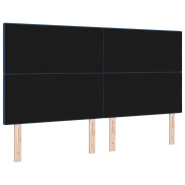 vidaXL Κεφαλάρι με κουμπιά Μπλε Ύφασμα 180x7x128cm 1 τεμ.