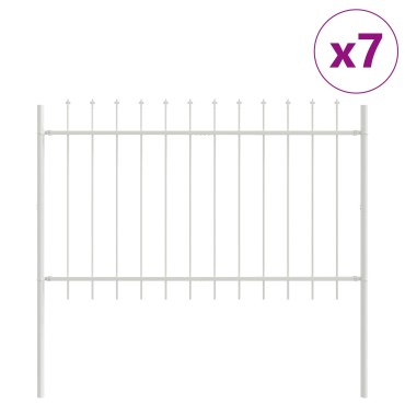 Φράχτης vidaXL για τον κήπο με λαβή, λευκός, 11,9x0,8 μ, Ήλιος