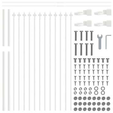 Φράχτης vidaXL για τον κήπο με λαβή, λευκός, 11,9x0,8 μ, Ήλιος