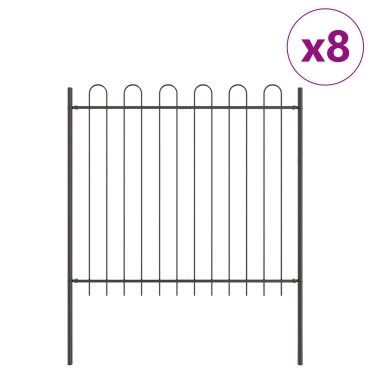 vidaXL Φράχτης Κήπου με Καμπάνα Σε Γκρι 13,6x1,5 μ από Μέταλλο 170x3.4x200cm